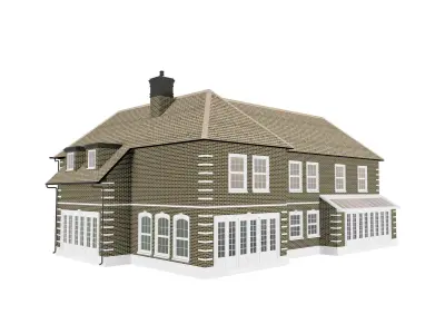 English House bricks Low-poly 3D model