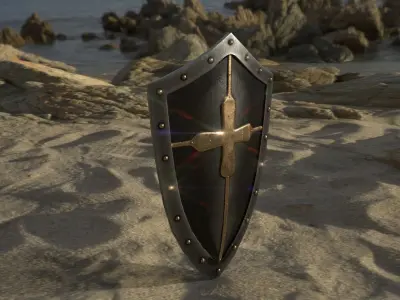 Sword and Shield Free low-poly 3D model