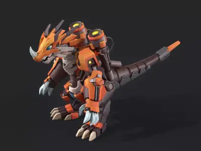 animatronic dinosaurs Low-poly 3D model