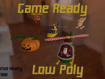 16 Toy Helicopter Pack Low-poly 3D model