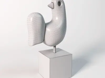 steel Bird Decor Free 3D model