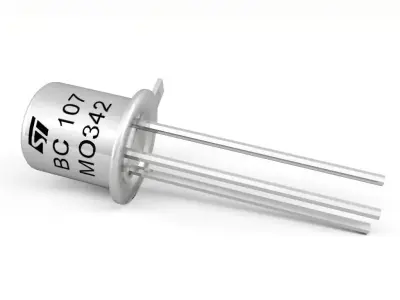 BC107 transistor Low-poly 3D model