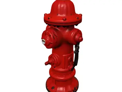 Realistic Red Fire Hydrant 3D Model 3D model