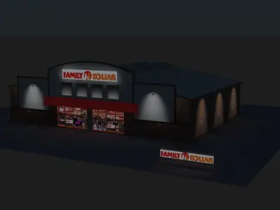 Family Dollar Low-poly 3D model