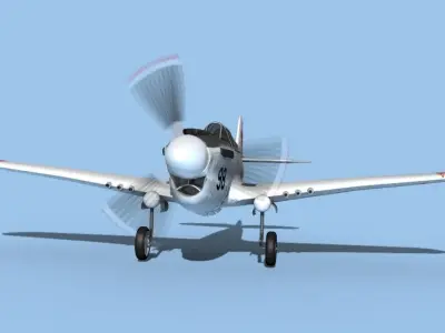 Curtiss P-40F Tomahawk V17 Soviet Union 3D model