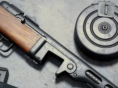 PPSh-41 Low-poly 3D model