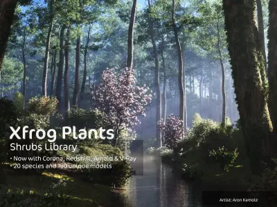 2020 XfrogPlants Shrubs Library  3D model