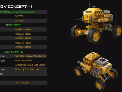 UGV Concept-1-Yellow 3D model