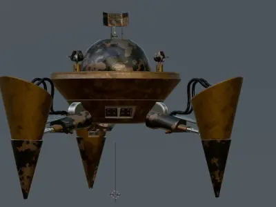 Three leged crab-robot for militaly uses Free 3D model