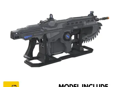 Gears of War Weapons Set - 3 Printable models - STL - Commercial 3D Model Collection