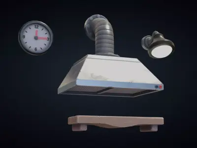 Kitchen Wall Appliances- Stylized Kitchen Pack - Part 10 Low-poly 3D model