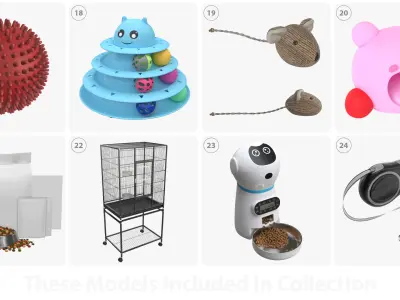 Pet and domestic animal related items 3D model