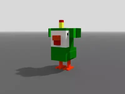 Voxel Katamari Chicken Low-poly 3D model