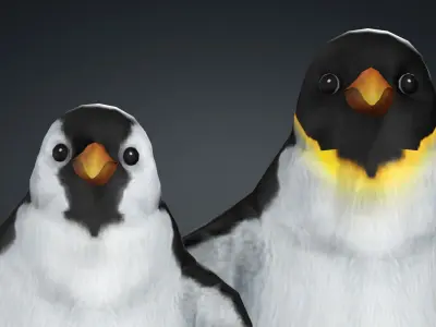 PENGUINS RIGGED ANIMATED 1 Low-poly 3D model