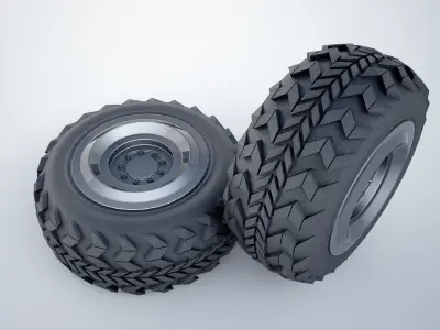  military vehicle tire 3d model 3D model