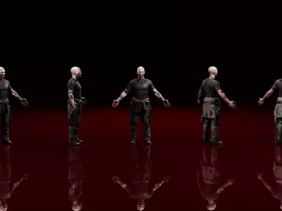 Realistic Zombie - Rigged Low-poly 3D model