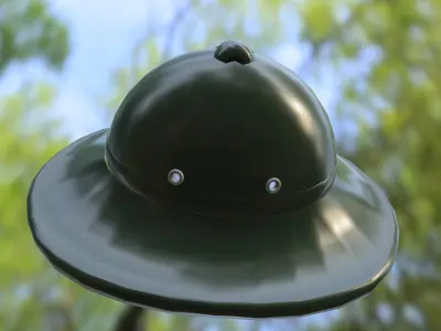 Vintage Military Pith Helmet 3D model