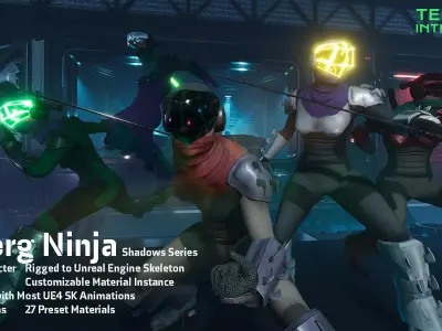 Cyborg Ninja - Shadows Series Low-poly 3D model