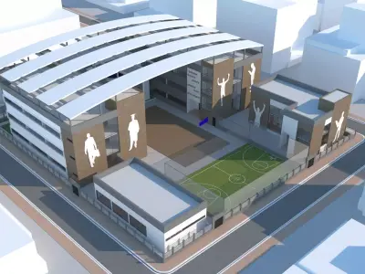 high school exterior 3D model