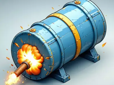 Stylized Cartoon Firing Cannon Low-poly 3D model