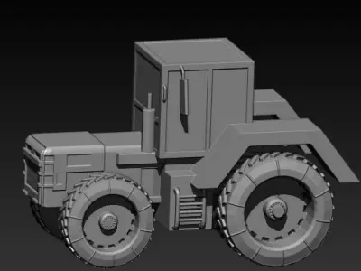 Tractor Low-poly 3D model