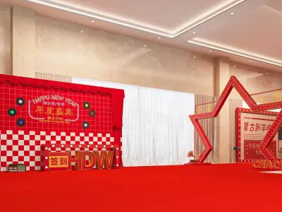 Vintage event design stage design 3D model