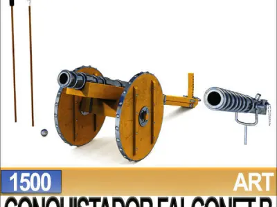 Conquistador Cannon Falconet B 1500 3D model