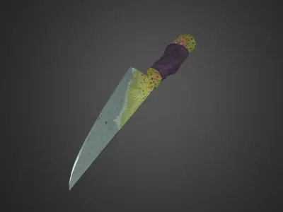 Alien Parasite Knife Low-poly 3D model