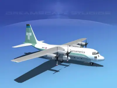 Lockheed C-130 Hercules Transamerica 3D model