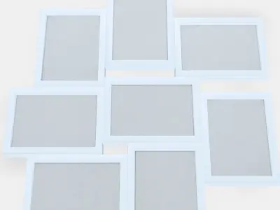 VAXBO Collage frame for 8 photos Low-poly 3D model