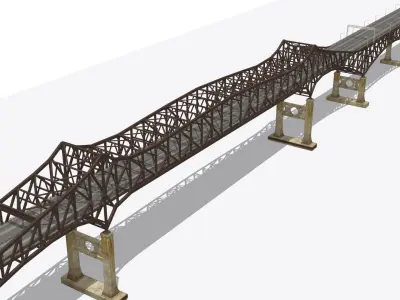 Pulaski Bridge Low-poly 3D model