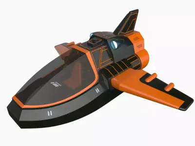 Scifi Vehicle with interior 3D model