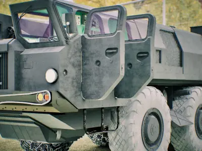 Scud B with Maz-543 Low-poly 3D model