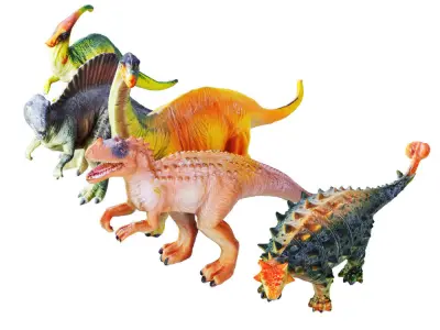 Collection Of Five Dinosaur Toys 3D model