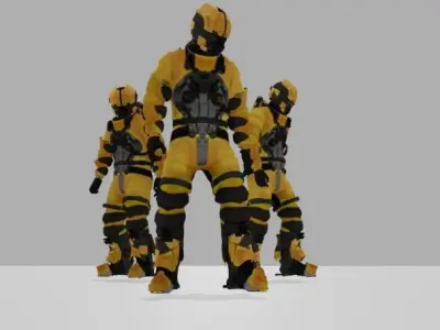 Robo Bee Character Low-poly 3D model