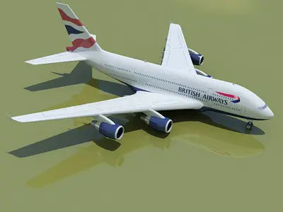6 A380 Airline Textures 3D model
