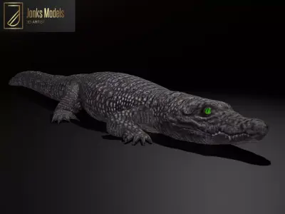Dwarf Crocodile Low-poly 3D model
