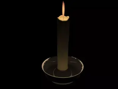 Medieval Candle Low Poly Low-poly 3D model