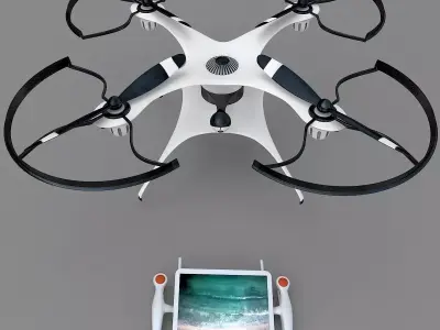 Generic Drone Quadcopter with Camera and RC 3D model