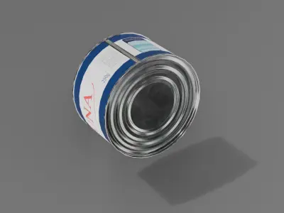 Realistic 3D Tuna Can Model Free low-poly 3D model