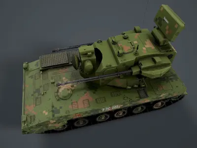 PGZ-09 SPAAG Chinese Low-poly 3D model
