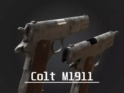 Colt 1911 game-ready 3D model