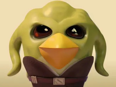 Kit Fisto Angry Bird Low-poly 3D model