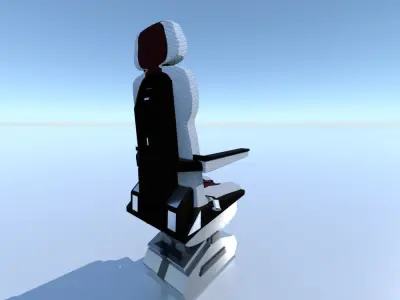 Aircraft Airplane Pilot Seat Chair V2 Low-poly 3D model