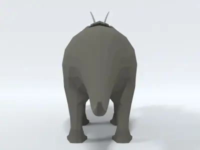 Low Poly Cartoon Achelousaurus Dinosaur Low-poly 3D model