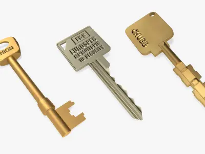 Door Lock Keys Collection 2 3D model