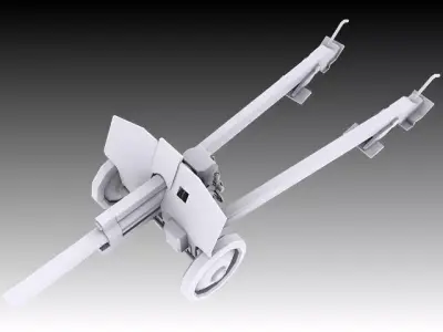 Soviet M30 122mm howitzer Low-poly 3D model