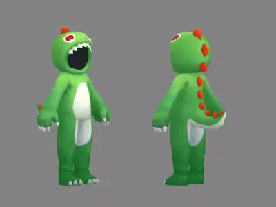 Cartoon dragon costume - cosplay Low-poly 3D model