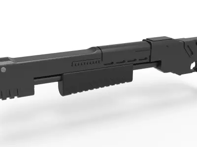 Shotgun from the movie Judge Dredd 1995 3D model
