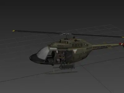UH 72 Lakota Low-poly 3D model